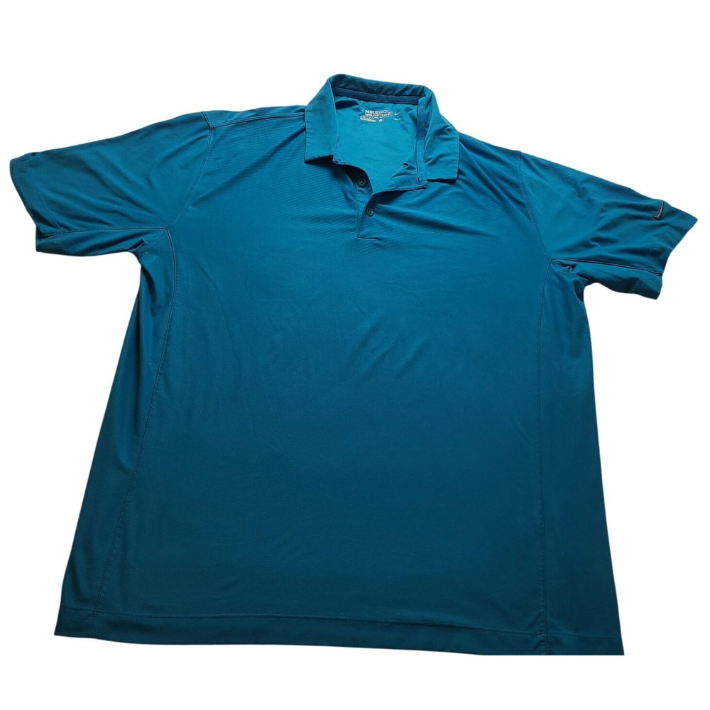 Nike Golf Tour Performance Dri-FIT Polo Shirt Teal Blue Men's Large Collar Shirt